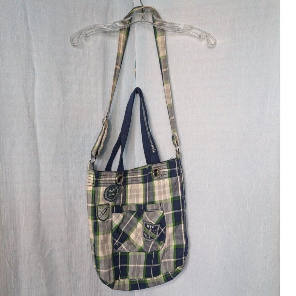 VTG Y2K Aeropostale Plaid Crossbody Tote Bag // McBling Grunge Cyber Academic